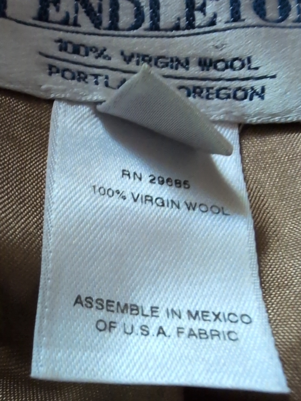 Vintage Pendleton Blazer Beige Plaid Wool Made In The USA Size 8 - Picture 4 of 8